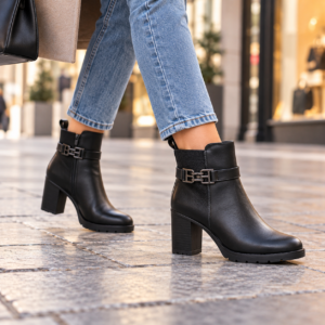 Imagen de Botines Negros En La Calle Urbana