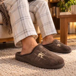 Imagen de Comodidad Acogedora Con Zapatillas Y Portátil