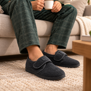 Imagen de Mañana Acogedora Con Pantuflas Y Café