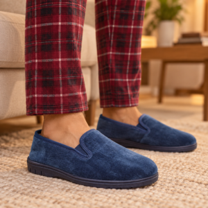 Imagen de Zapatillas Azules Sobre Alfombra Cálida
