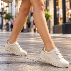 Imagen de Zapatillas Doradas En Paseo Urbano