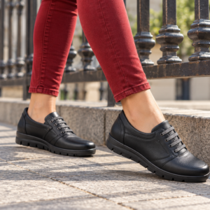 Imagen de Zapatillas Negras Junto A La Barandilla