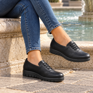 Imagen de Zapatillas Negras Junto A La Fuente
