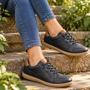 Imagen de Zapatillas Oscuras En Escalones Del Jardín