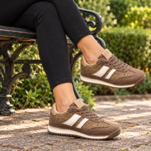 Imagen de Zapatillas Retro En Banco Del Parque